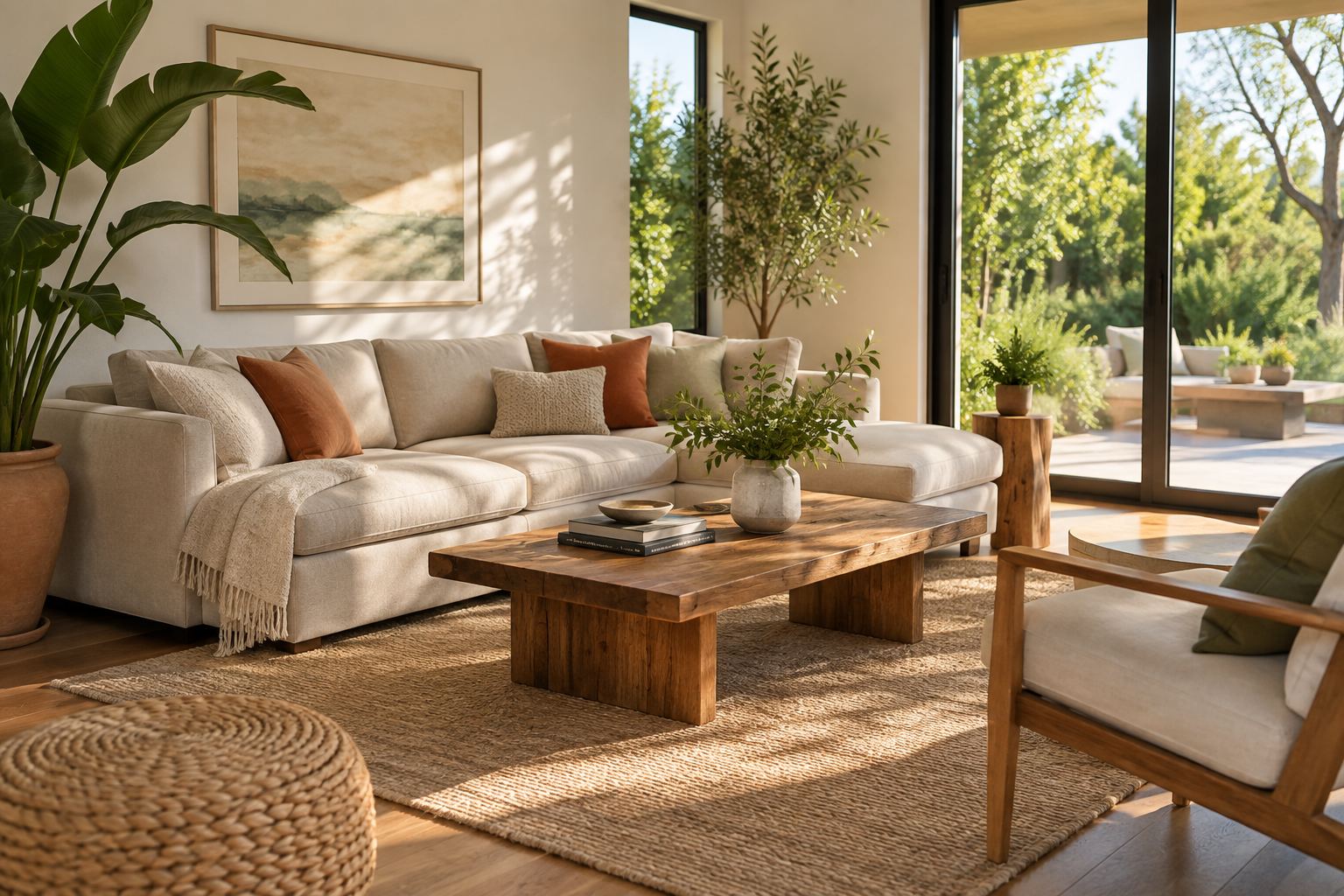 A cozy El Dorado Hills living room, illustrative